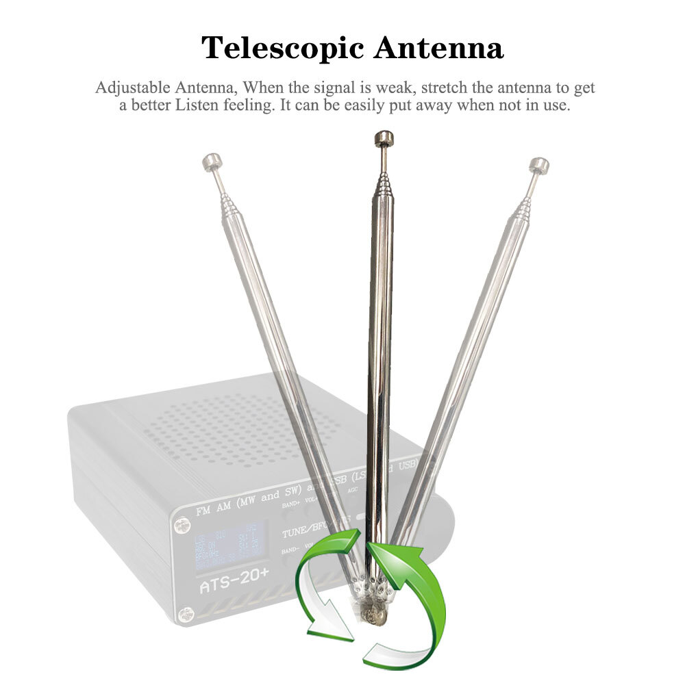 ANYSECU ATS-20+ All Band Radio Receiver SI4732 FM AM (MW & SW) SSB (LSB & USB)