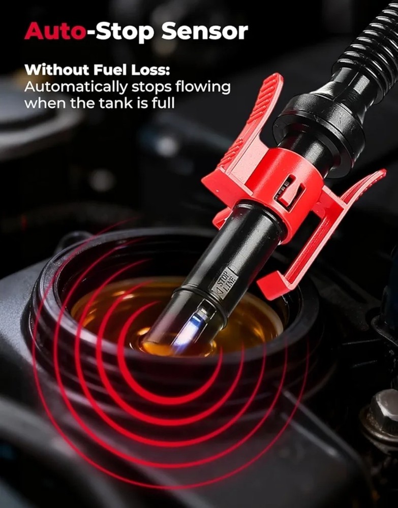 Rechargeable Automatic Fuel Transfer Pump, 3.2 GPM Flow, Auto-Stop Sensor