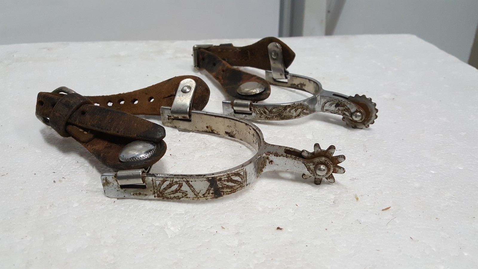 Vintage Kelly Rodeo Riding Cowboy Spurs leather straps Western decor authentic