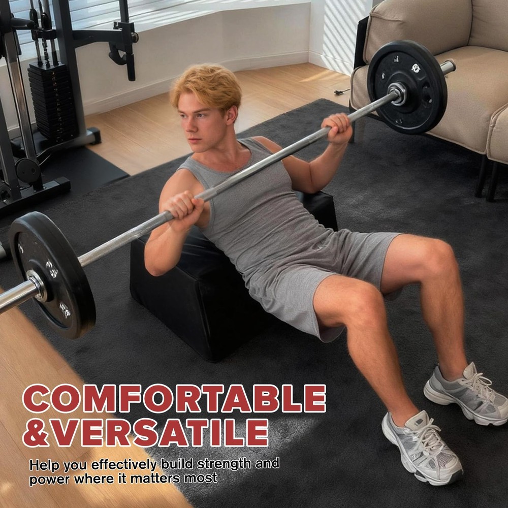 Hip Thrust Bench, Multi-Functional Hip Thrust Box for Home Gym, Non-Slip Black