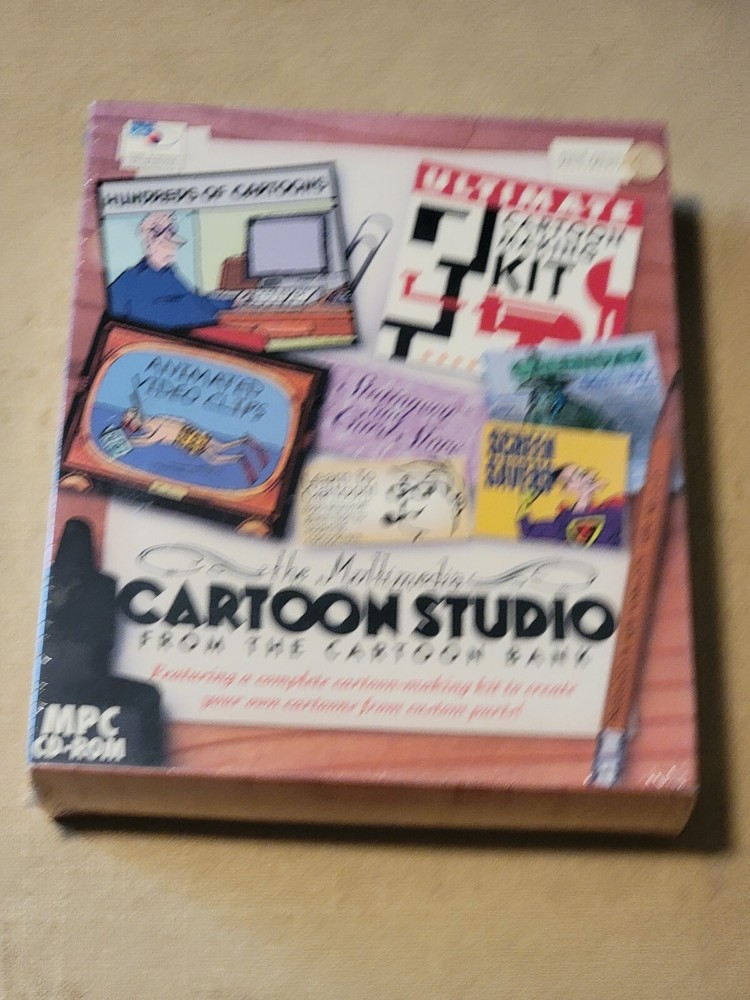1994 Multimedia Cartoon Studio Bank Kit CD-ROM Software Program New Sealed