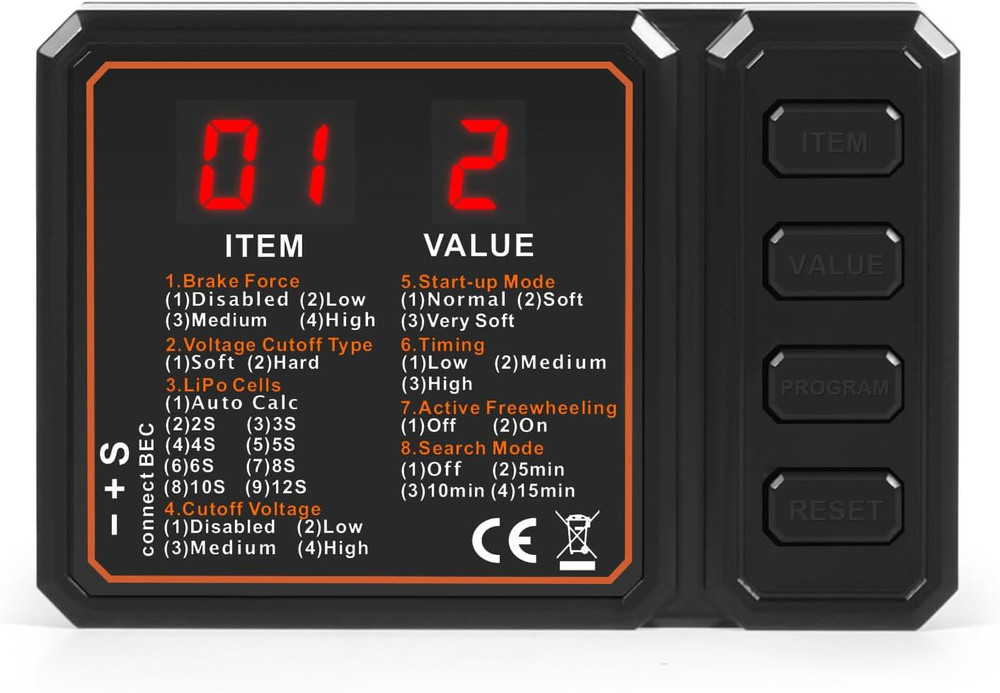 Portable Brushless Speed Controller Programming Card for Car and Helicopter Mode