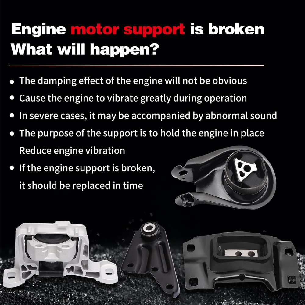 Engine Motor and Transmission Mount Kit Compatible with 2010 2011 2012 2013 3...