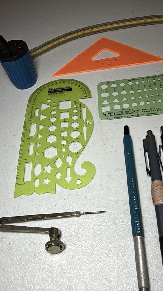 VTG Lot Architectural Drafting Template Tools Stencils BEROL STAEDTLER TIMELY