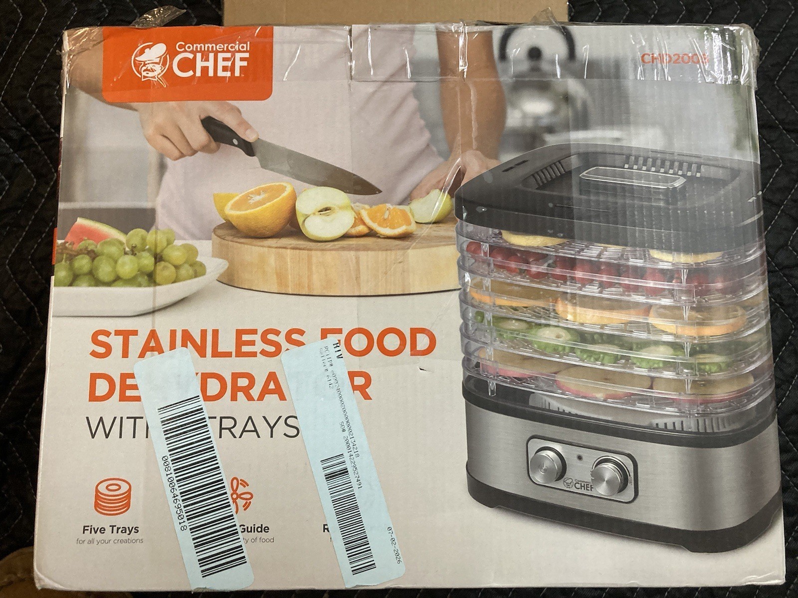 Commercial Chef Food Dehydrator With 5 Adjustable Height Trays