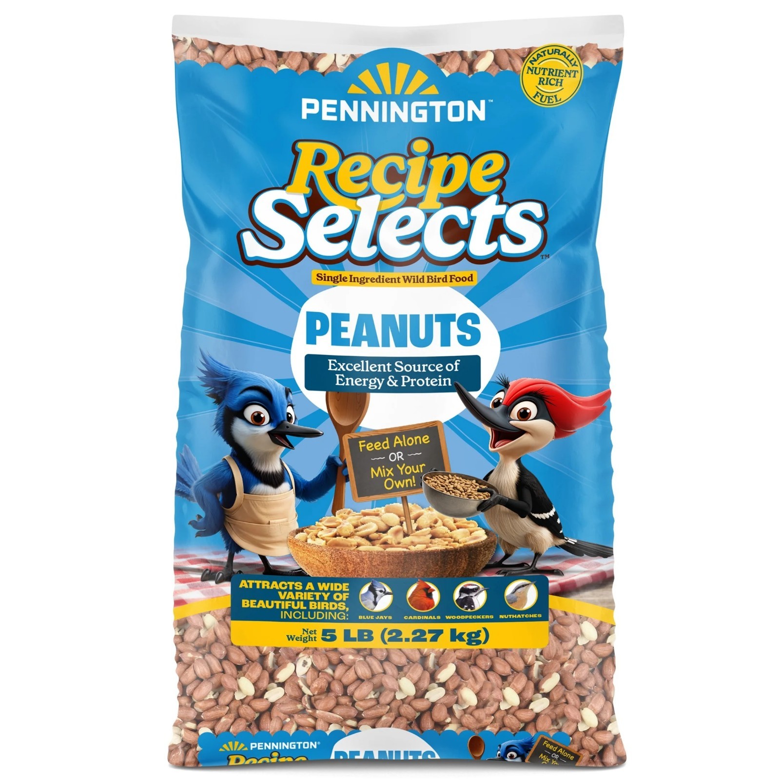 Pennington Shelled Peanuts Wildlife and Wild Bird Food, 5 lb. Bag, 1 Pack, Dry