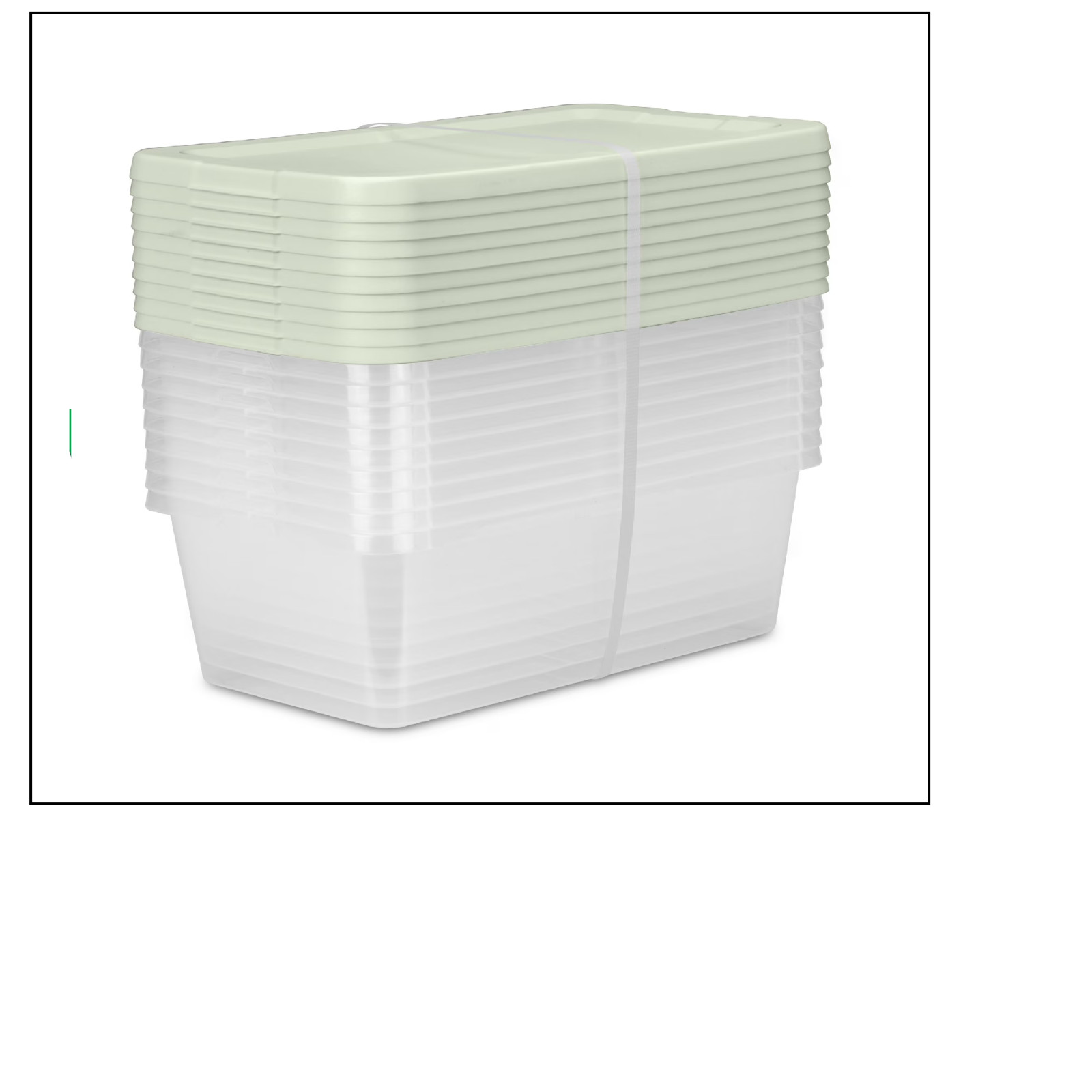 Sterilite 6 Qt Clear Storage Bin, Snap-on White Lid, 10-Pack, Stackable Plastic
