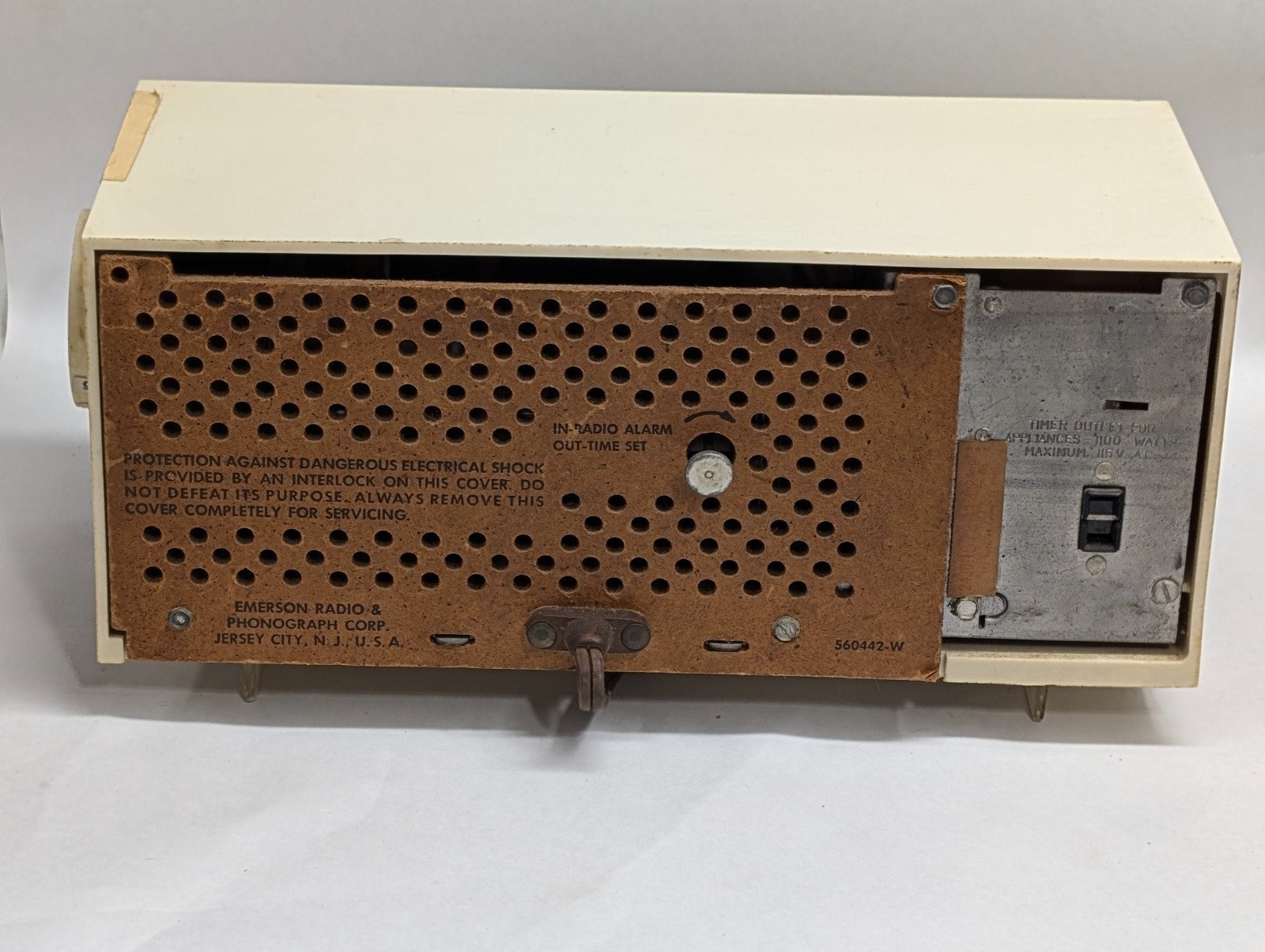 Vintage Emerson Clock Tube Radio Model 826 Series D Telechron Alarm Movement