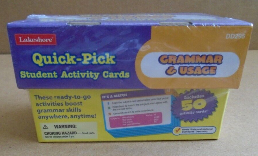 Lakeshore Quick-Pick Grammar & Usage Student Activity Cards DD295 NEW!