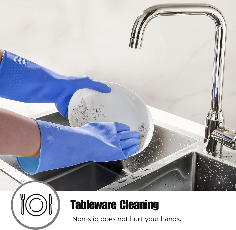 Reuseable Rubber Cleaning Gloves - Large (Pack of 3)