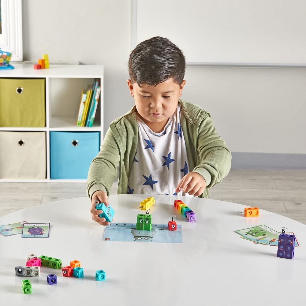 hand2mind MathLink Cubes Numberblocks 1-10 Activity Set, 30 Preschool Learnin...