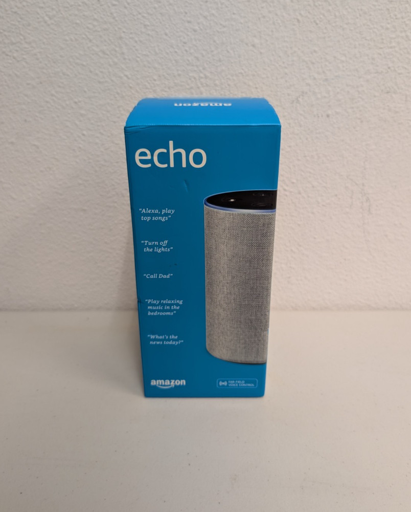 Amazon Echo (2nd Gen) Smart Speaker Heather Gray Open Box New Sealed