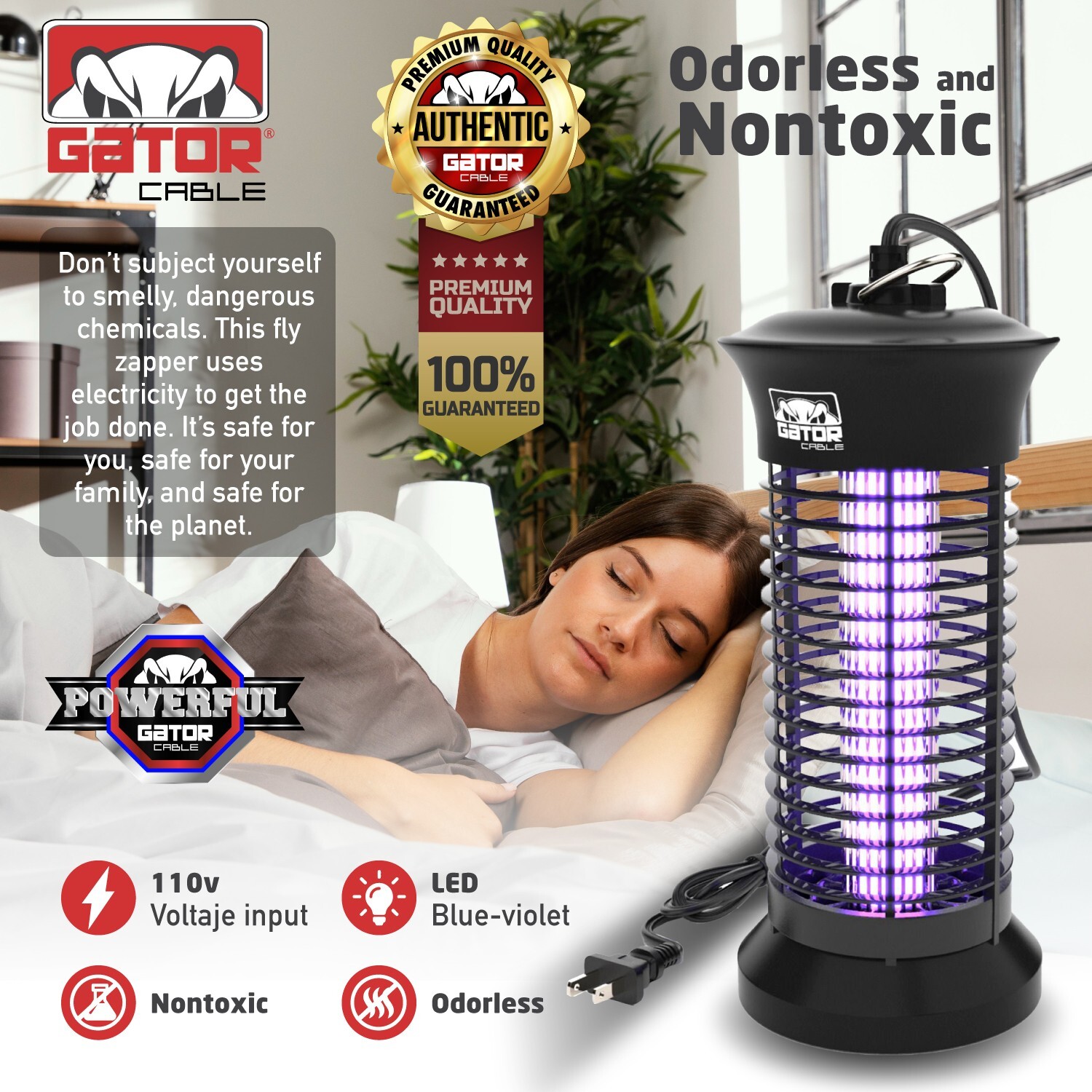 Electric Mosquito Insect Fly Bug Zapper Killer LED Light Trap Pest Control Lamp