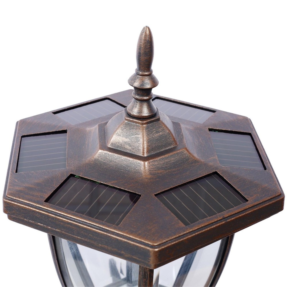 Decorative Modern Mailbox Post Set with Solar Light Large Capacity Cast Aluminum