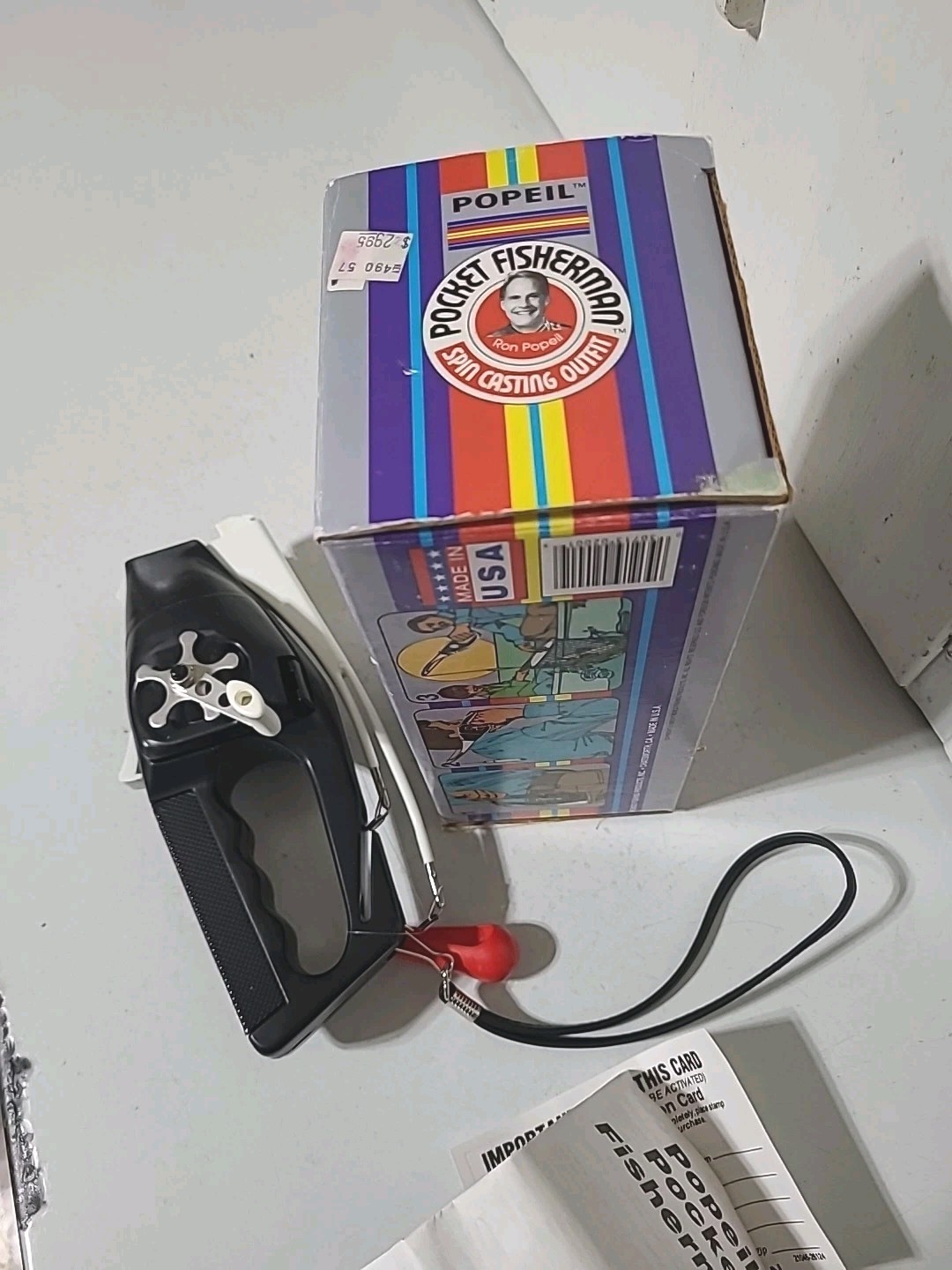 Ron Popeil Black Pocket Fisherman 1995 by Ronco USA MADE Spin Casting Outfit