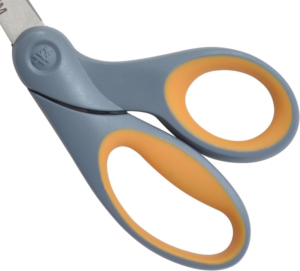 8" Bent Craft Scissors with Titanium-Bonded Blades for Precision Cutting
