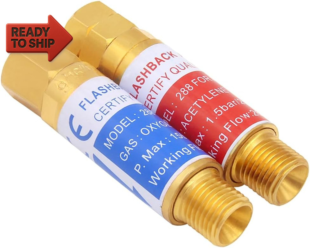 Oxygen & Acetylene/Propane Flashback Arrestors Set Regulator End 9/16-18 Thread