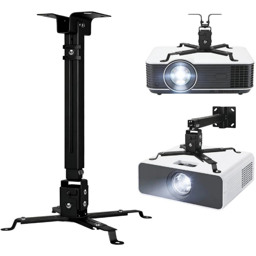 Projector Mount Ceiling/Wall - Universal 3-in-1 Bracket with Extension Pole
