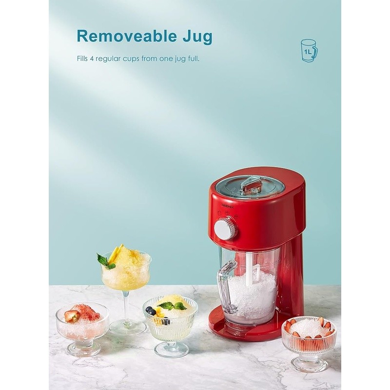 Electric Shaved Ice Machine Compact Snow Cone Maker Easy to Use Adjustable Size