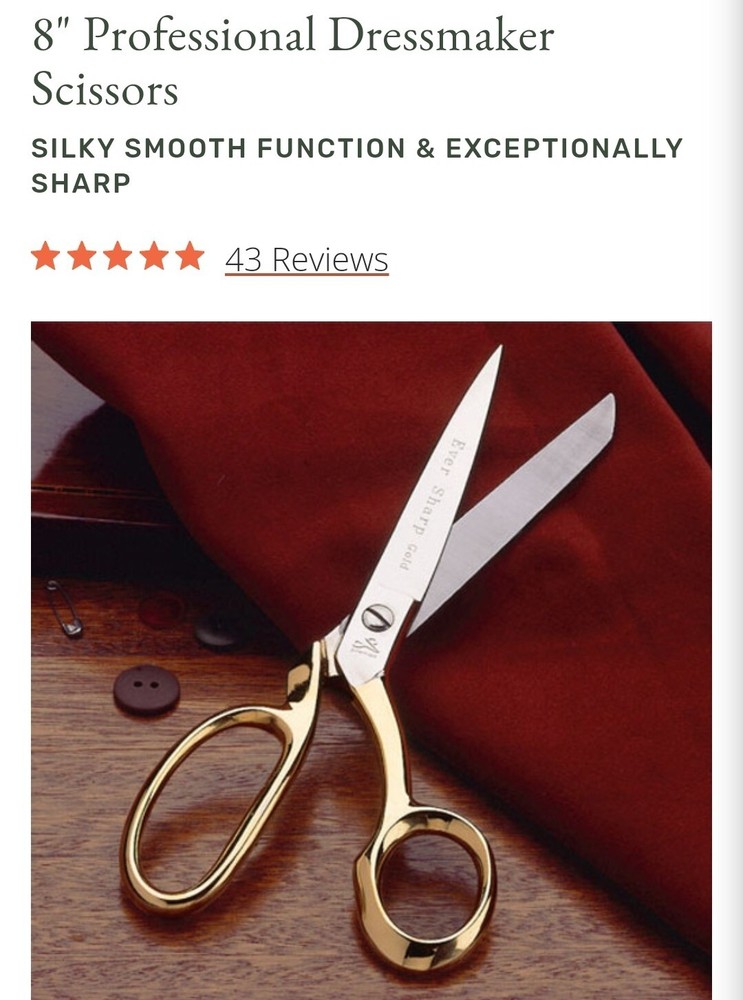 8" Professional Dressmaker Scissorssilky smooth function & exceptionally sharp