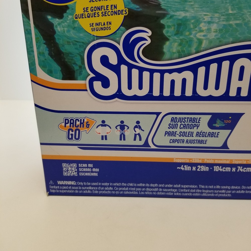 Swimways Elite Baby Spring Float w/ Canopy Packable Pool 9-24 Months Float New.