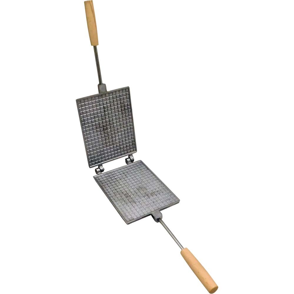 RECTANGULAR ALUMINUM WAFFLE IRON FOR WAFFLE ROLLS MAKING ON THE STOVE