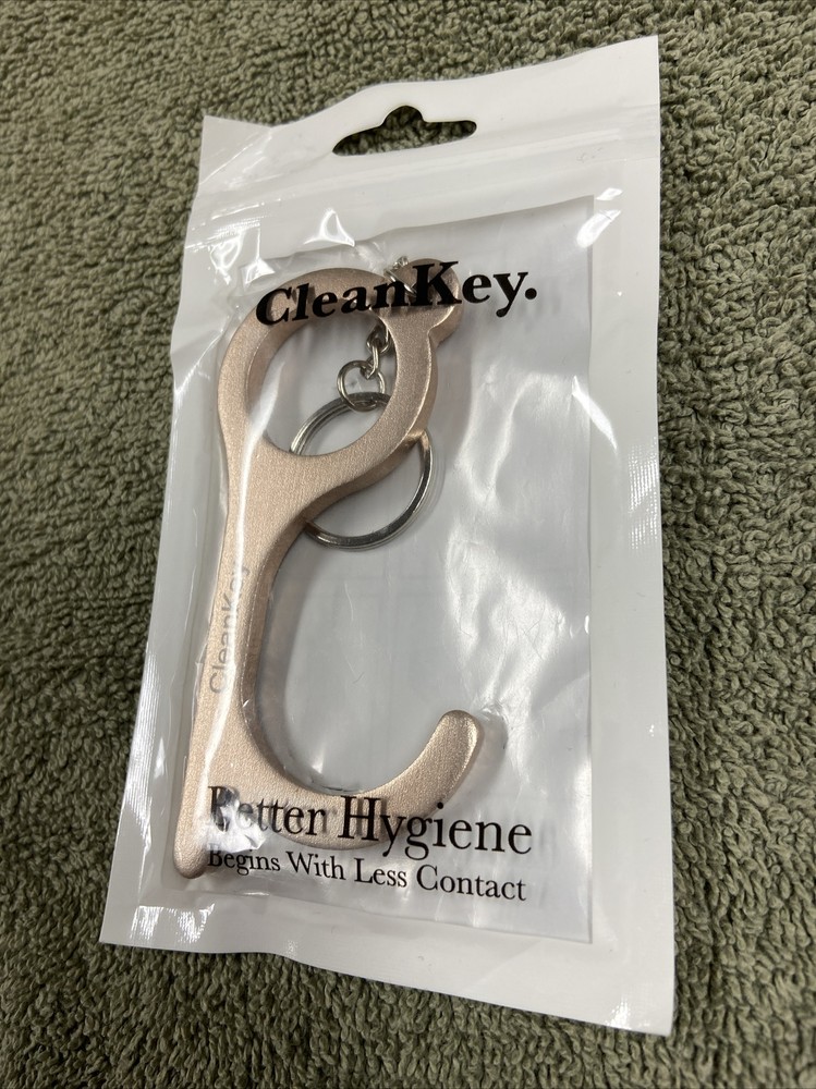 Salmon PPE CleanKey 3.5" Long & Keychain Contactless No Touch Multi Use Keyring