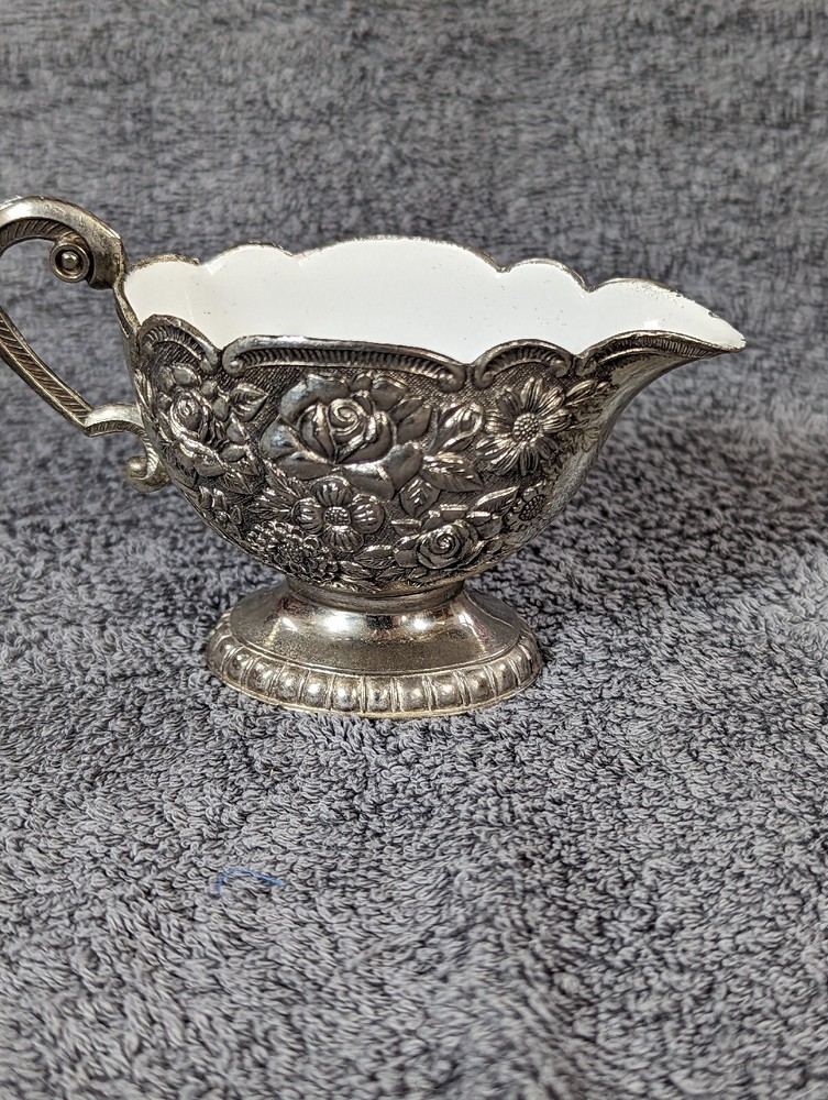 Himark Vintage Silver Plated Cream Jug With Ceramic Lining