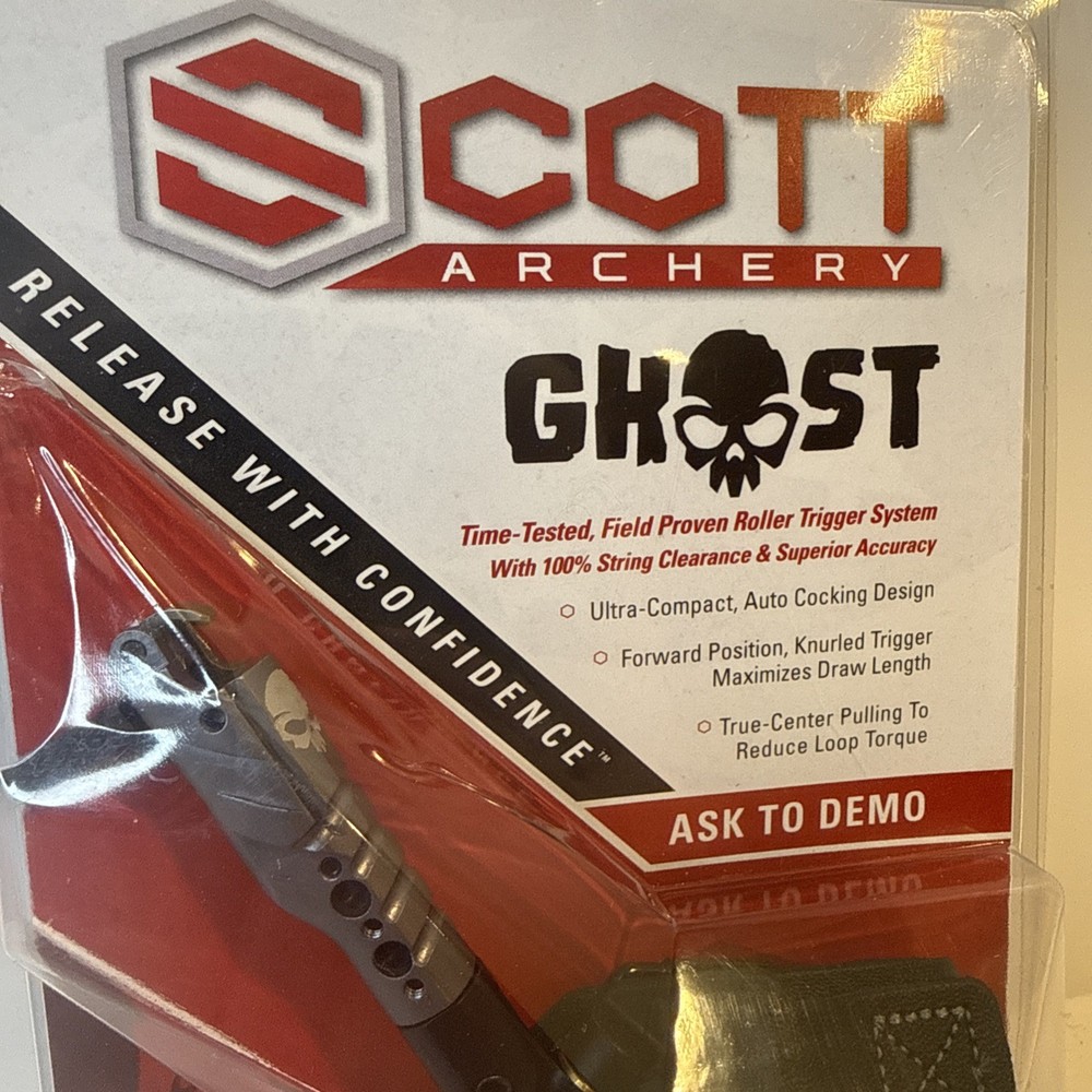 Scott “Ghost” Wrist Strap Release - 4006BSBK- Black - NWT - ARCHERY / Ships Fast