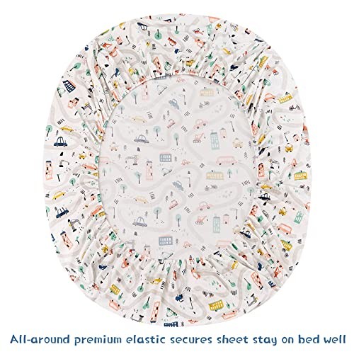 Kids Printed Sheet Set Size, 3 Piece Soft Microfiber Bed Sheets Deep Twin Car