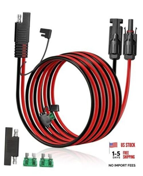 Solar Panel Connector to SAE Adapter Cable 10AWG Solar Extension Cable 20FT