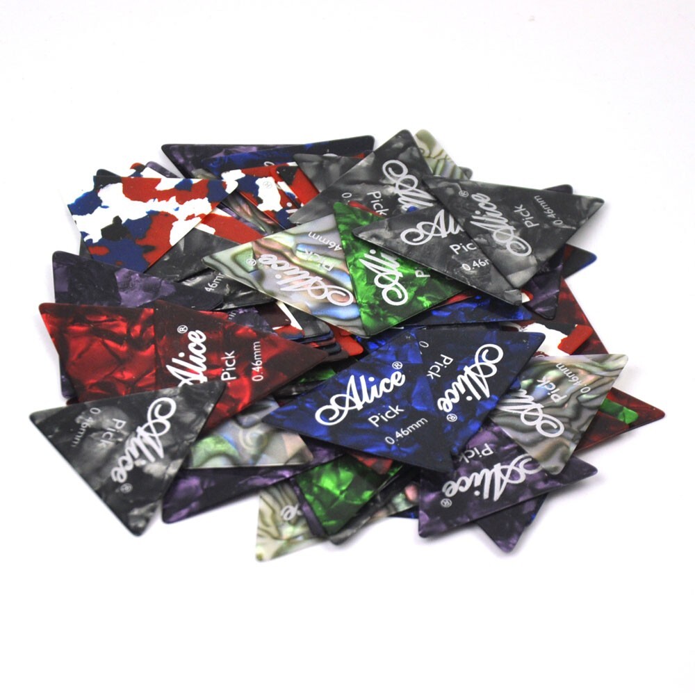 100 Alice Thin 0.46mm Triangle 355 Guitar Picks Plectrums Celluloid