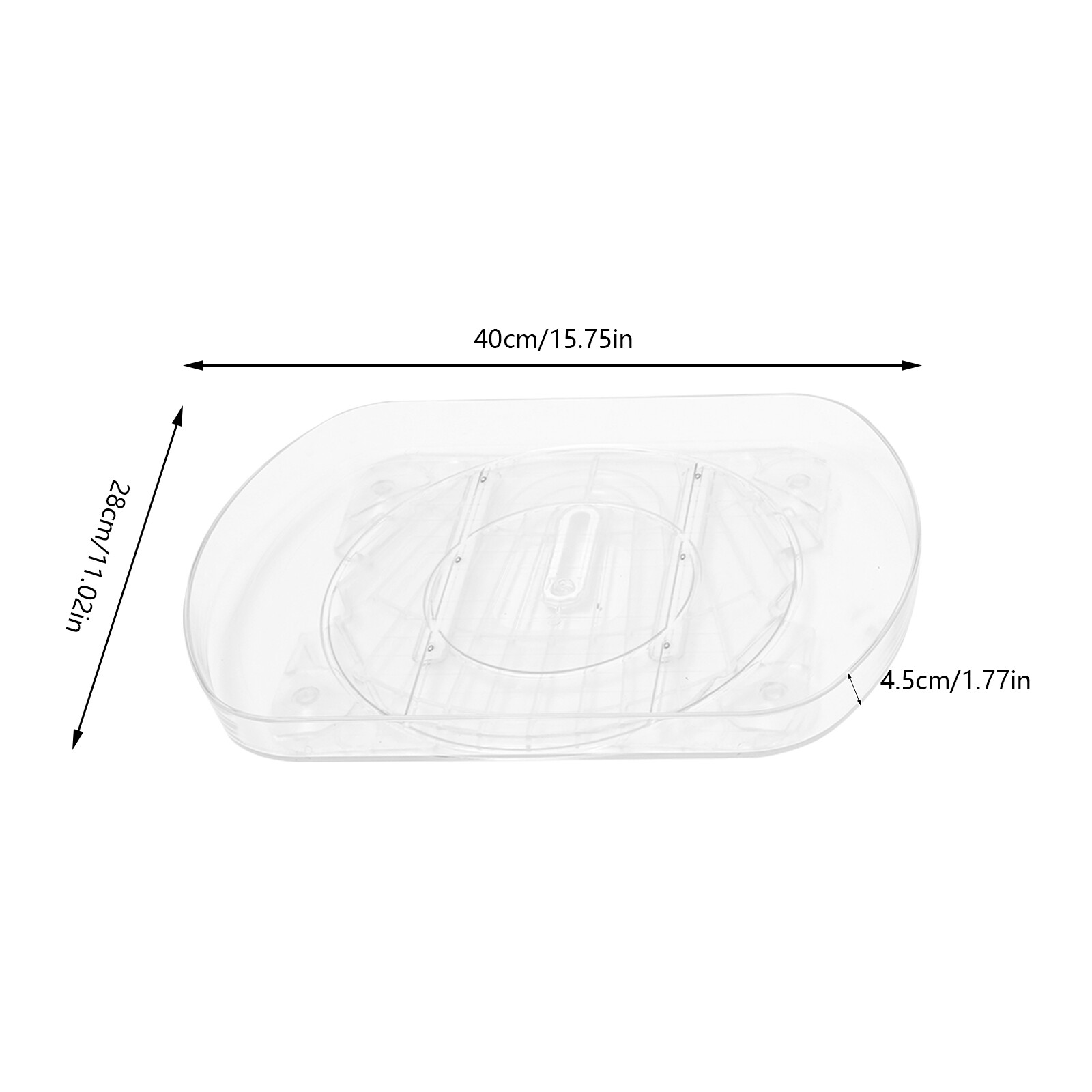 2 Packs Square 360° Rotate Turnplate Rotary Turntable Organizer for Refrigerator