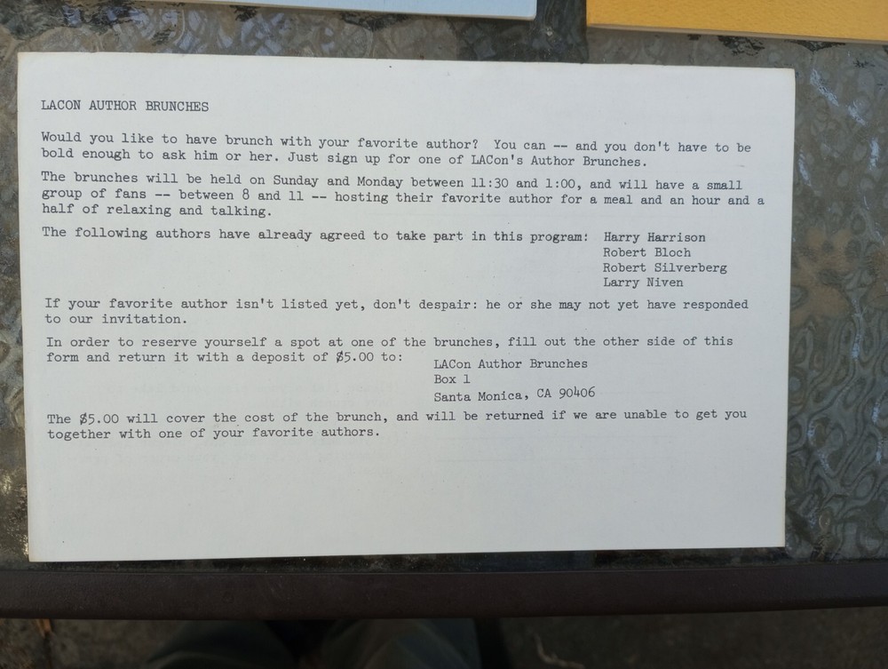 Sci Fi Convention Program Lot. Real Musgrave .Vintage Progress Reports