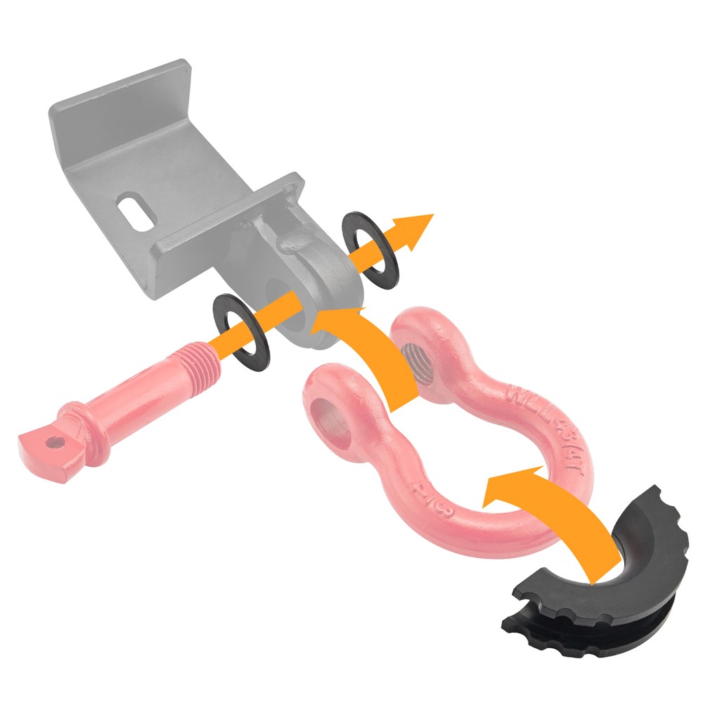 2 sets 3/4" D-Ring Shackle Isolators with Washers For Shackles Bumper Protect