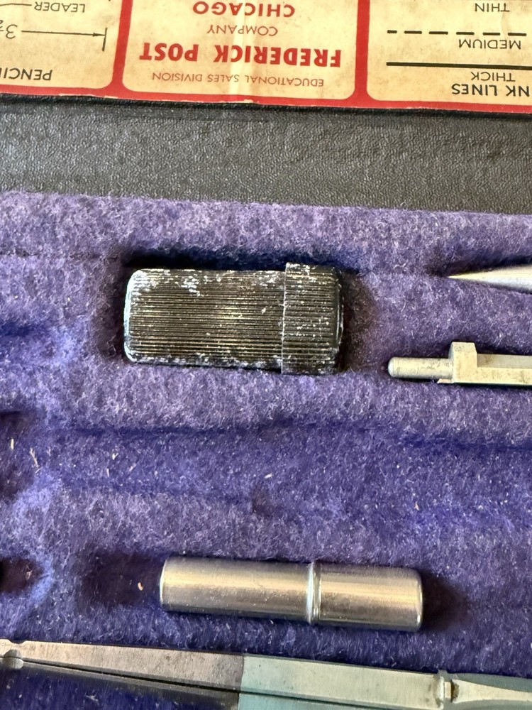 Vintage Frederick Post Excelsior 704 Drafting Compass Set Complete