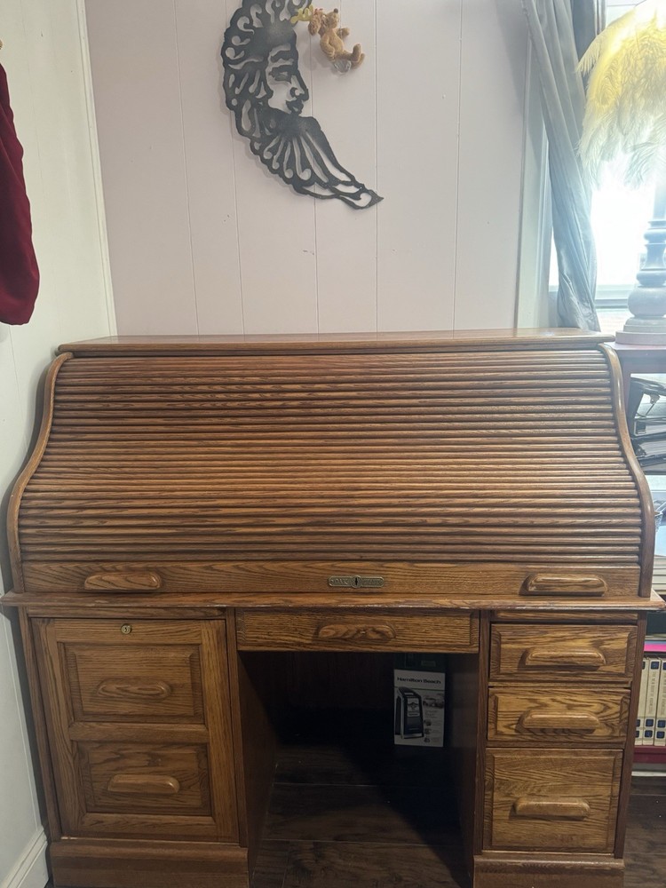 Oak Craft Solid Oak Roll Top Desk-  Great Condition.