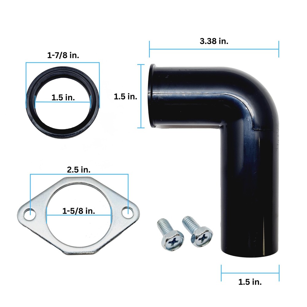 Mr. Scrappy Garbage Disposal Drain Elbow Replacement Kit - Includes 1.5" Elbo...