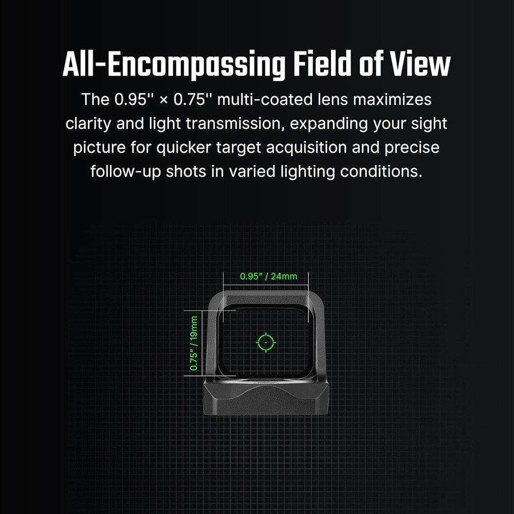 Osight C Green Dot Sight, 3 MOA Dot & 32 MOA Circle Reticle, Open Reflex Optic