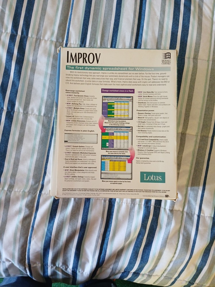 Lotus Improv Spreadsheet For Microsoft Windows - 2.0 - NEW Open Box