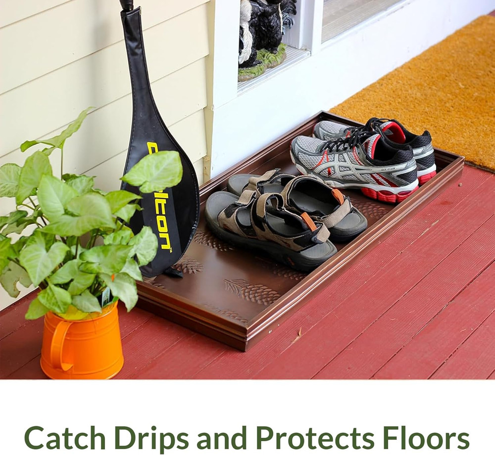 Large Boot Tray, Circles Multi-Purpose All Weather Decorative Boot Tray, Shoes,