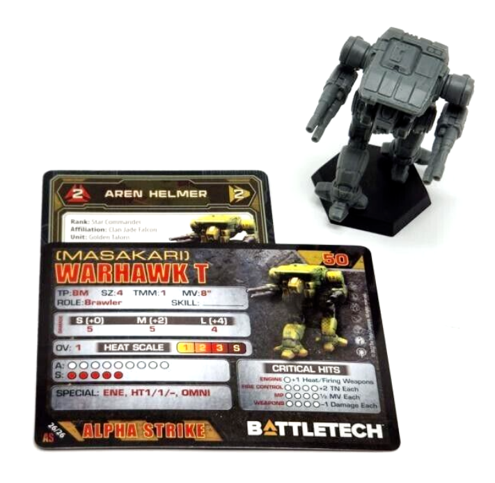 Battletech Warhawk Mech + Pilot Cards Alpha Strike Box Set Clan Catalyst