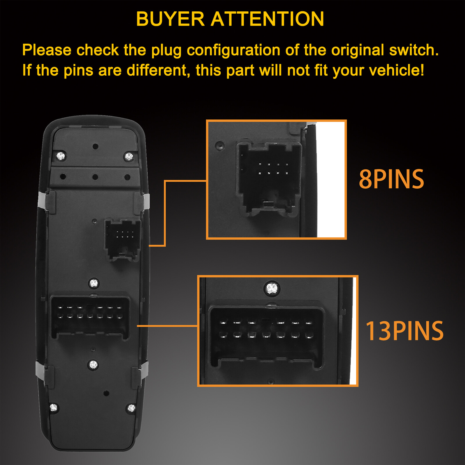 Master Power Window Switch Driver Side For 2011-2016 Dodge Journey 68084001AB