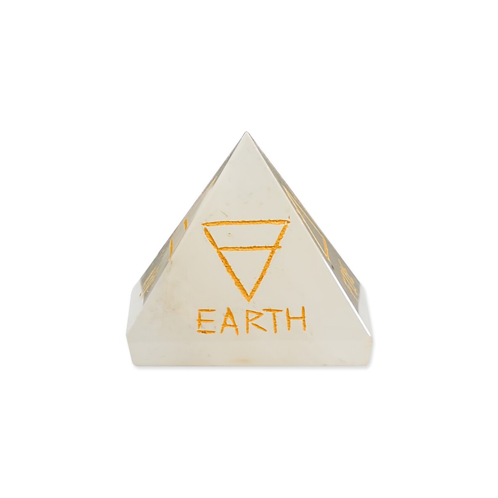 Crystal Quartz Alchemical Four Element Stone Pyramid