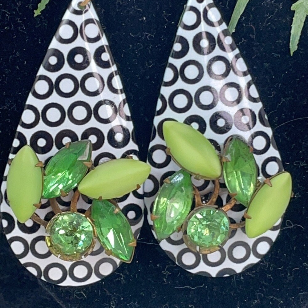 Adorned Crown Artisan mod Pop statement earrings