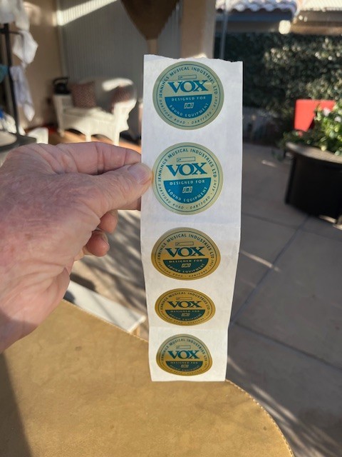 Vox VOX BLUE/GREY SPEAKER LABELS