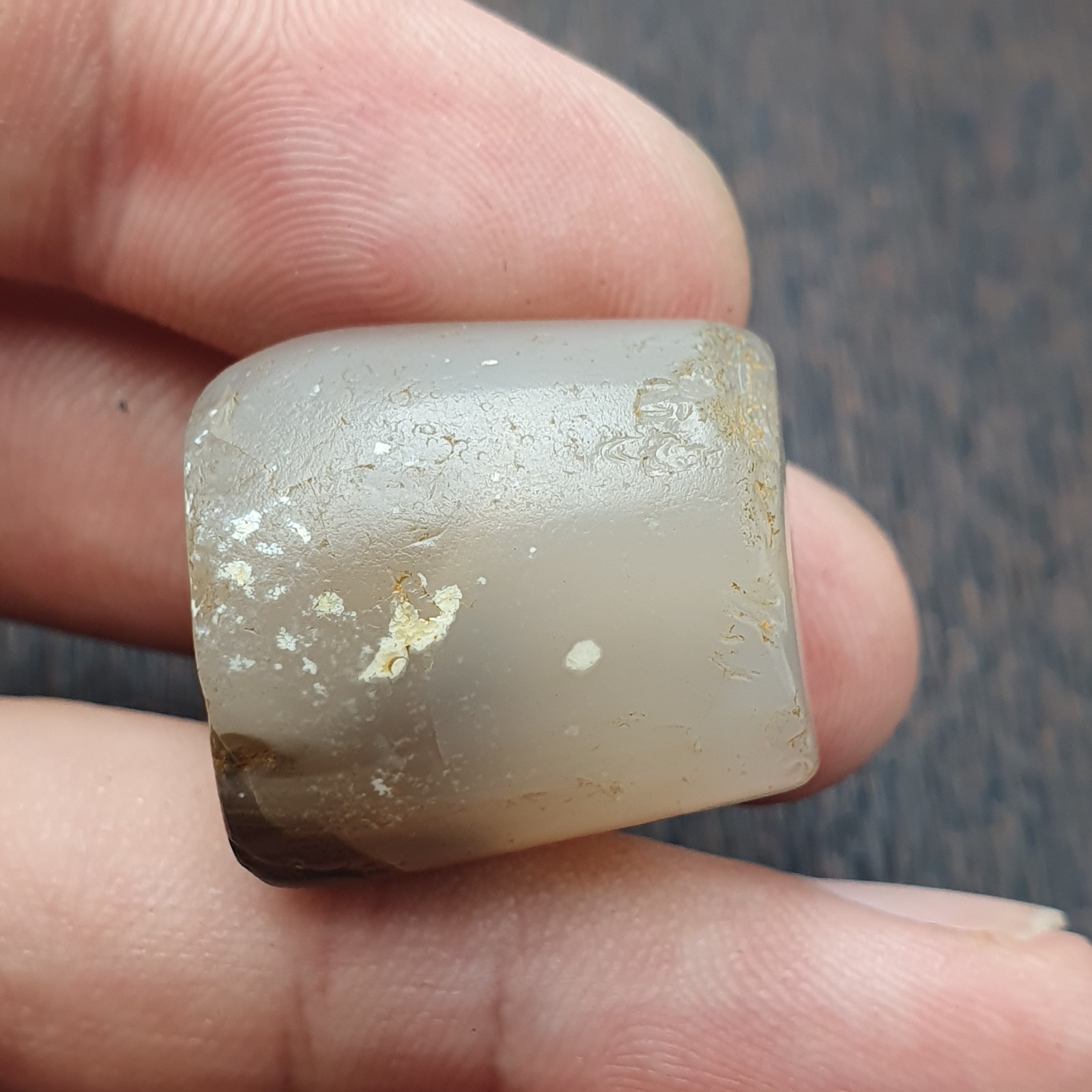 Ancient Antique Himalayan Tibetan Banded Ntural pattern Agate Bead Amulet