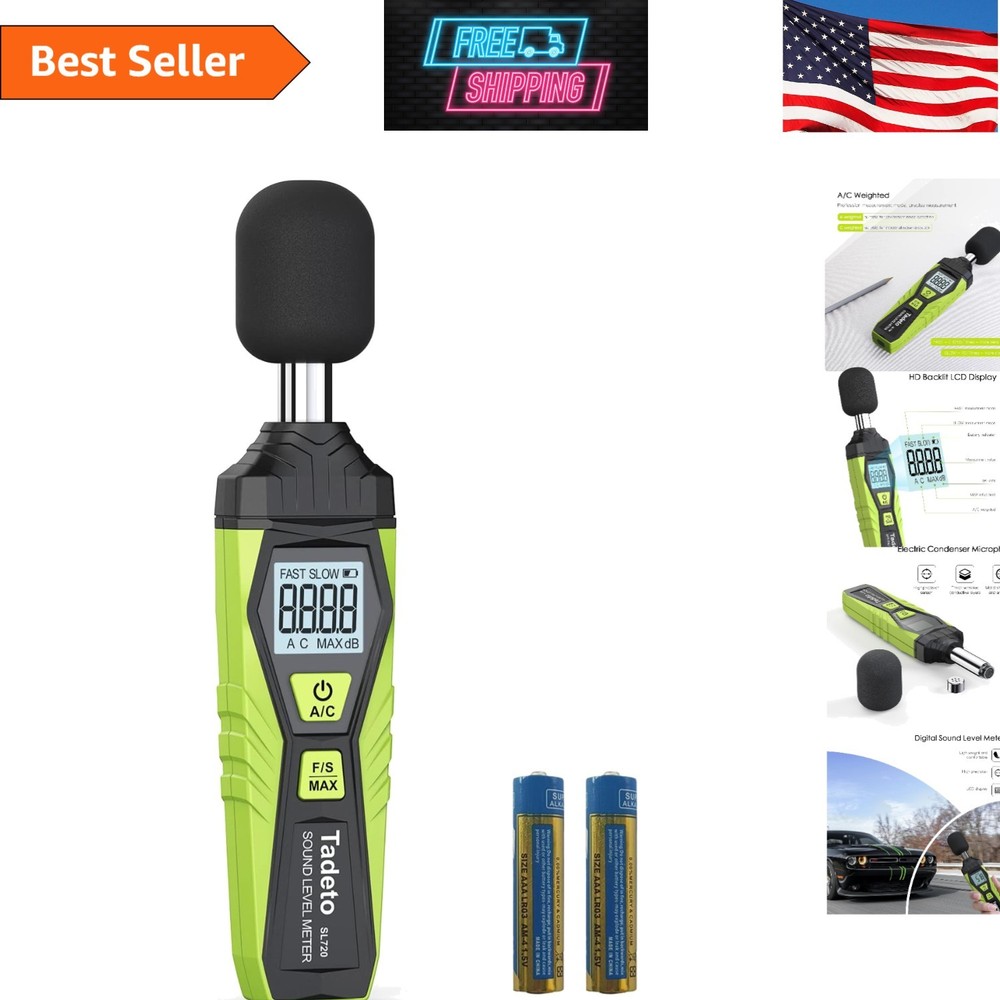 Lightweight Digital Sound Level Meter with Backlit LCD - Accurate & Convenient