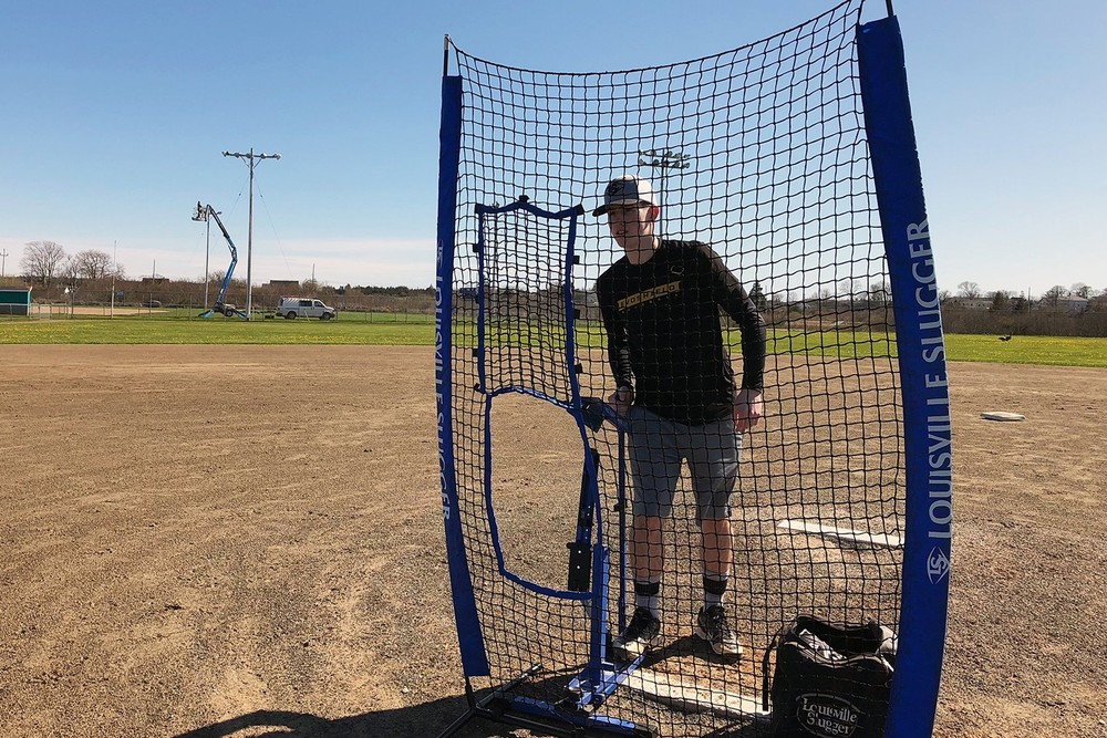 Louisville Slugger Flex Screen, Blue/Black, 7x5 ft, Pitching Machine Net