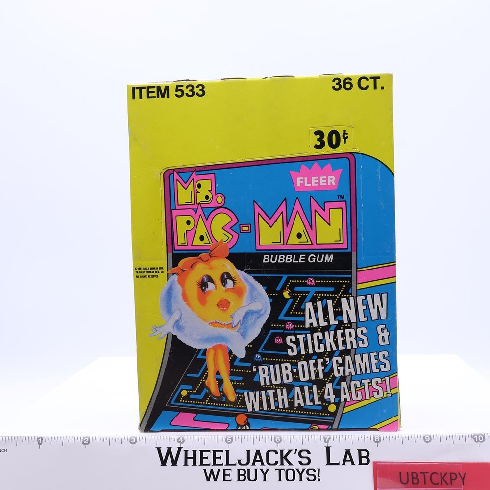Ms. Pac-Man Stickers & Bubblegum EMPTY BOX 1981 Fleer Vintage